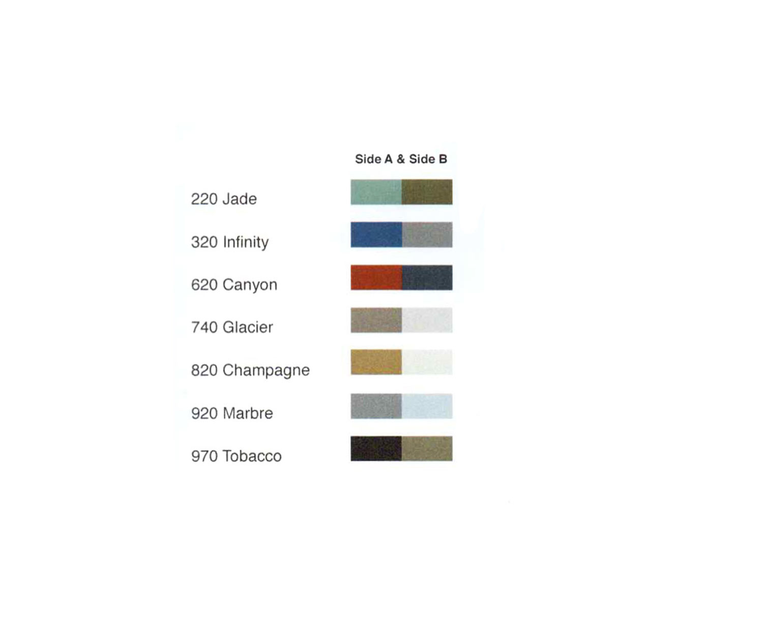 DUO - Colour chart