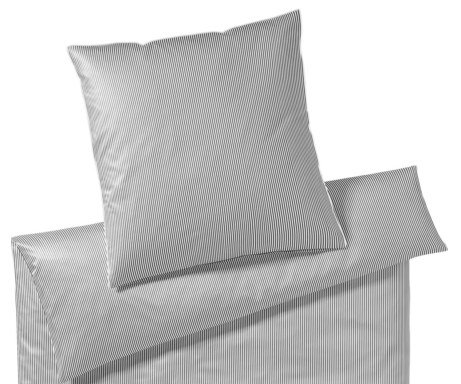 Ropa de cama HAMBURGER STREIFEN col. gris-blanco