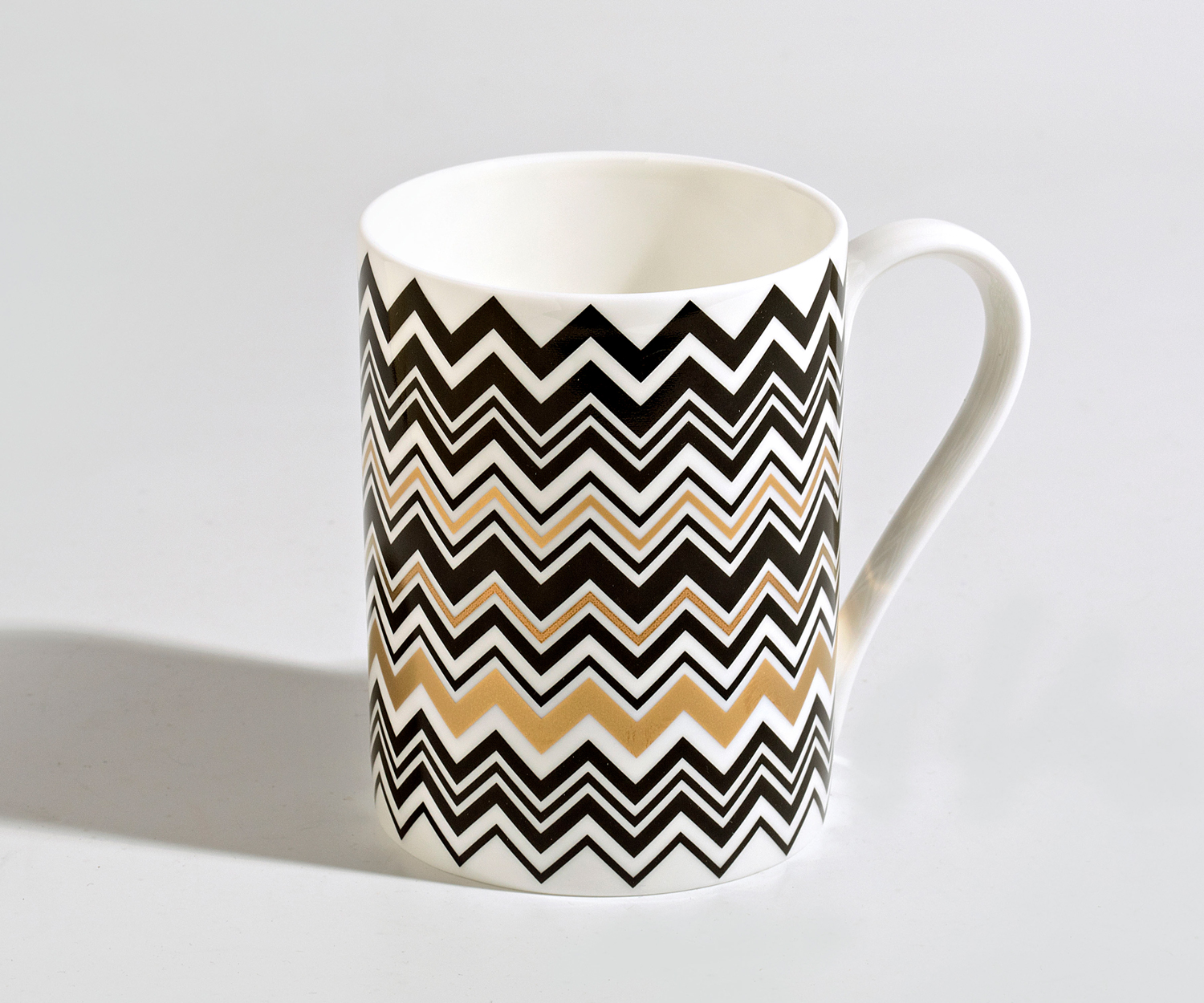 Missoni Zig Zag gold taza con asa de porcelana